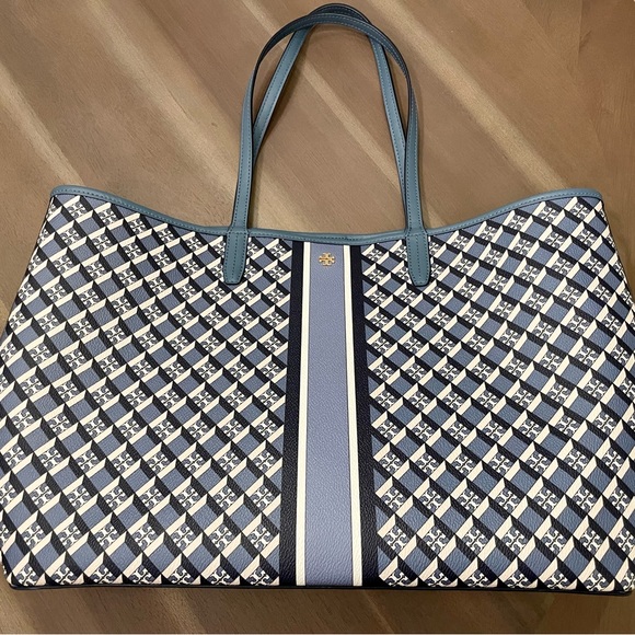NWT Tory Burch Geo Logo Allover Large Tote Bag - Picture 5 of 5